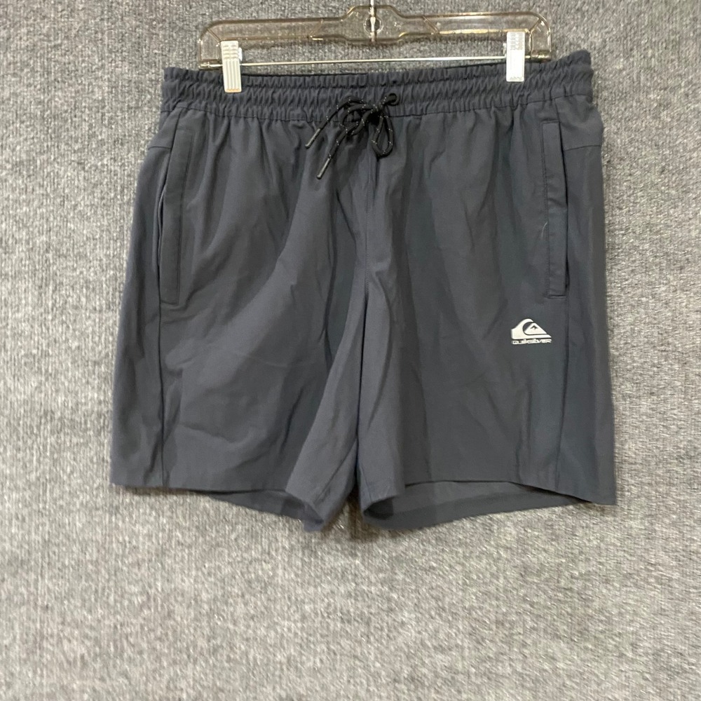 Quiksilver Mens DryFlight Regular Fit Shorts Gray Elastic Waist Drawstring Large